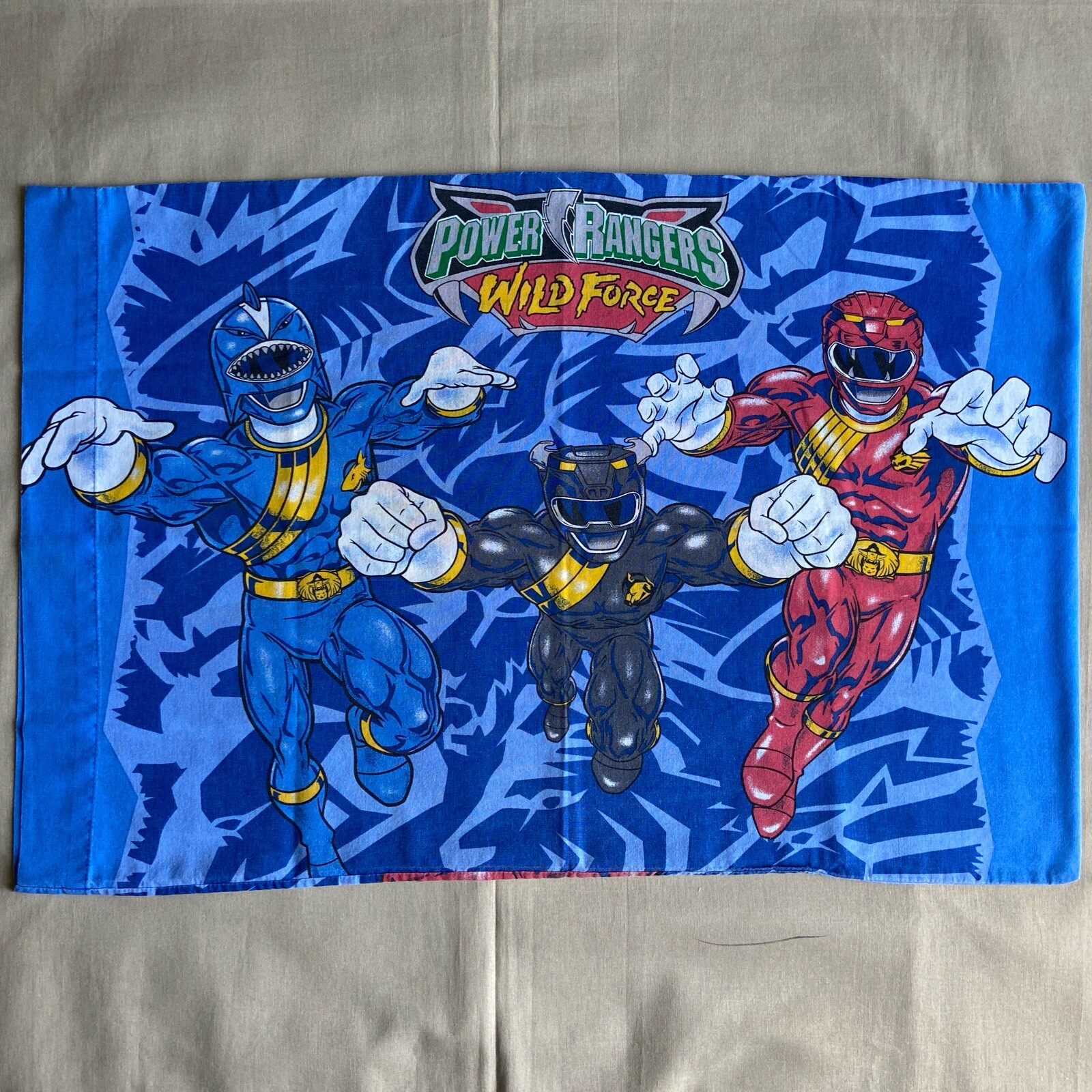 Mighty Morphin Power Rangers Wild Force Pillowcase Standard Size Franco 2002 Y2K