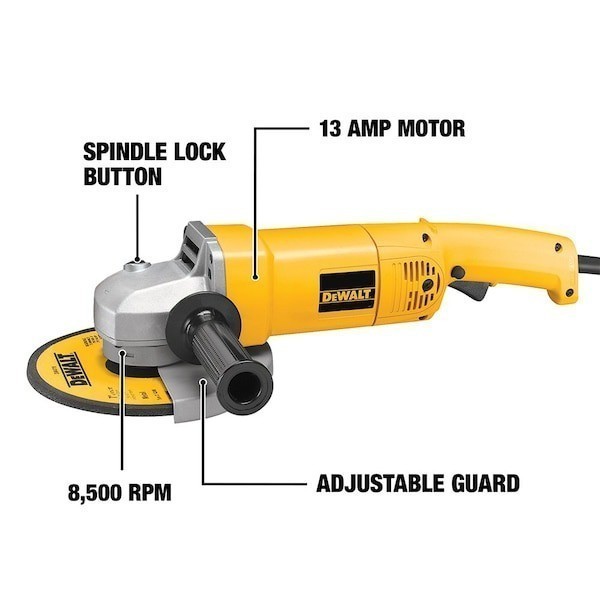Dewalt DW840K HD 7" Angle Grinder with Bag and Wheels