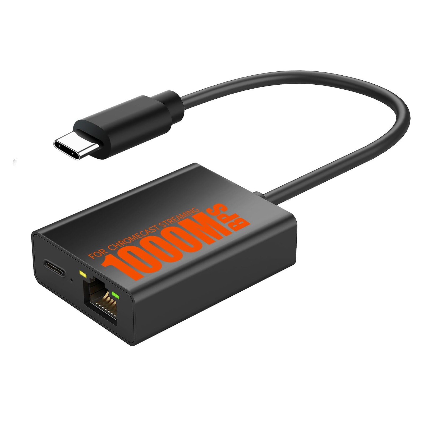 Ethernet Adapter, 1000 Mbps USB-C to RJ45 1000mbps USB C, 1000 Black