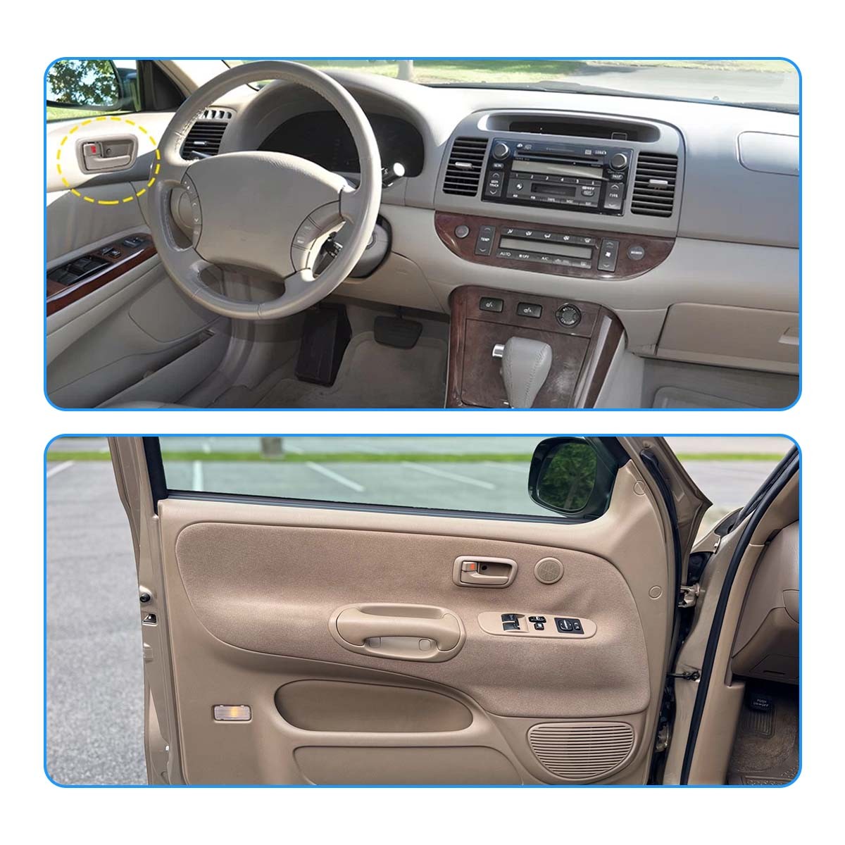 PAIR 2000-2006 For Toyota Tundra Bige Inner Door Pull Handle Front Left & Right