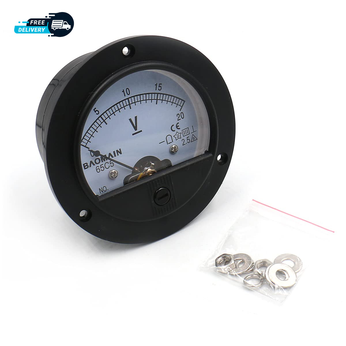 65C5 Analogue Panel Meter Volt Voltage Gauge Analog Voltmeter DC 0-20 V