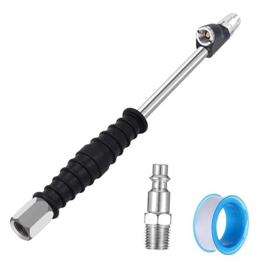 6" Extended Reach Dual Head Air Chuck, 2 Way Connection 1/4" FNPT Straight