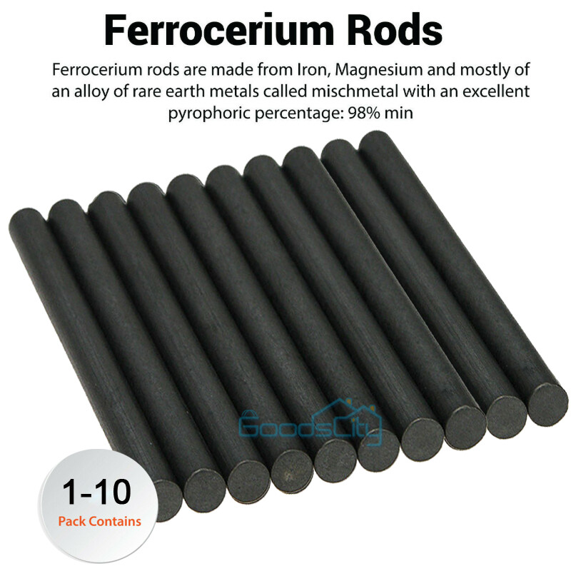 1-10X Huge Ferrocerium Ferro Flint Fire Starter Survival Magnesium Rod Lighter