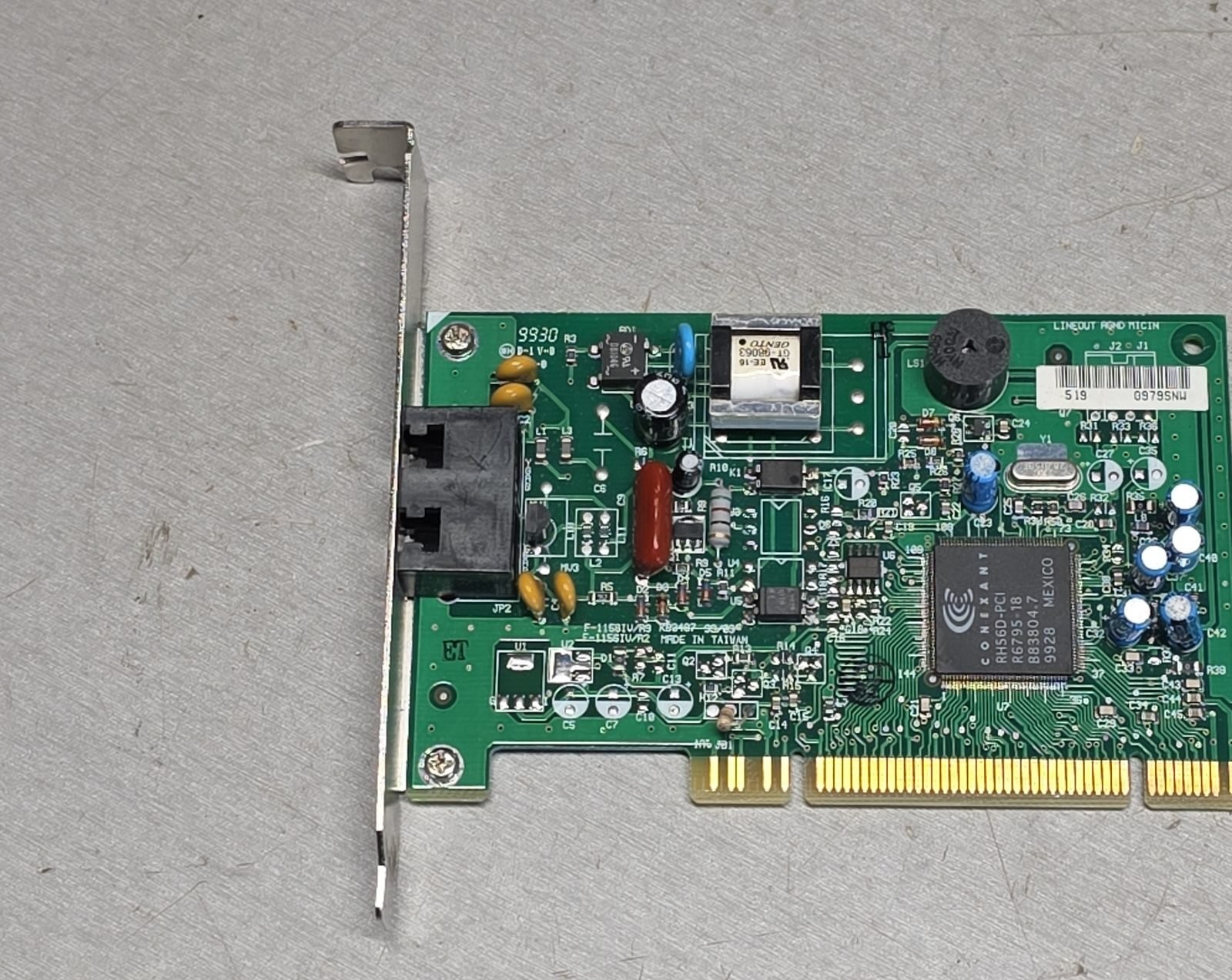 Conexant RH56D-PCI 56K PCI Fax Modem Card F-1156IV/R9 - Tested Working