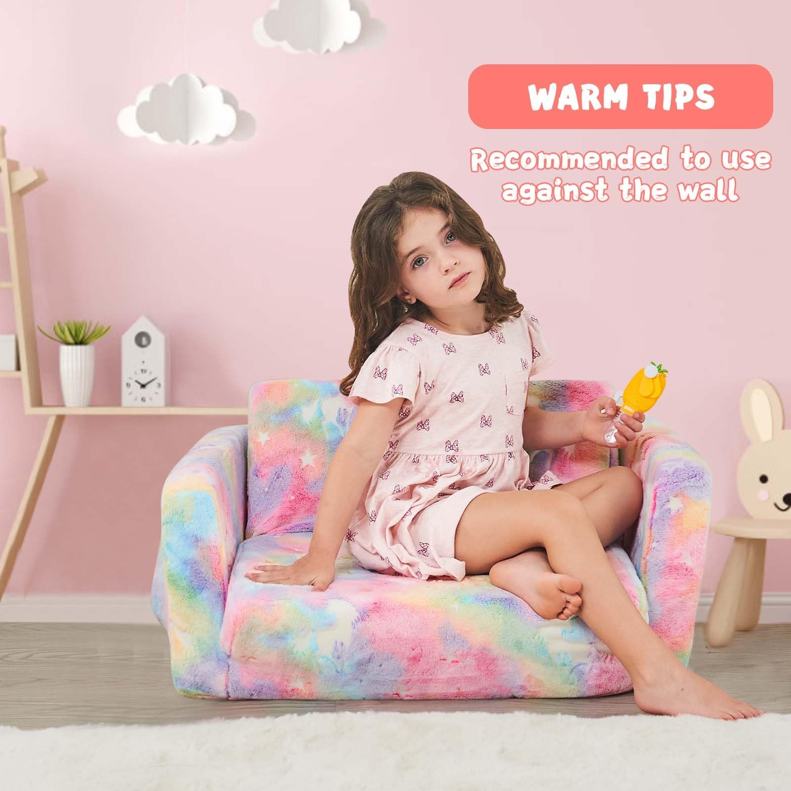 Toddler Couch,Toddler Chair,Kids Sofa Chair 2-in-1 Baby Seat Furniture Fold O...