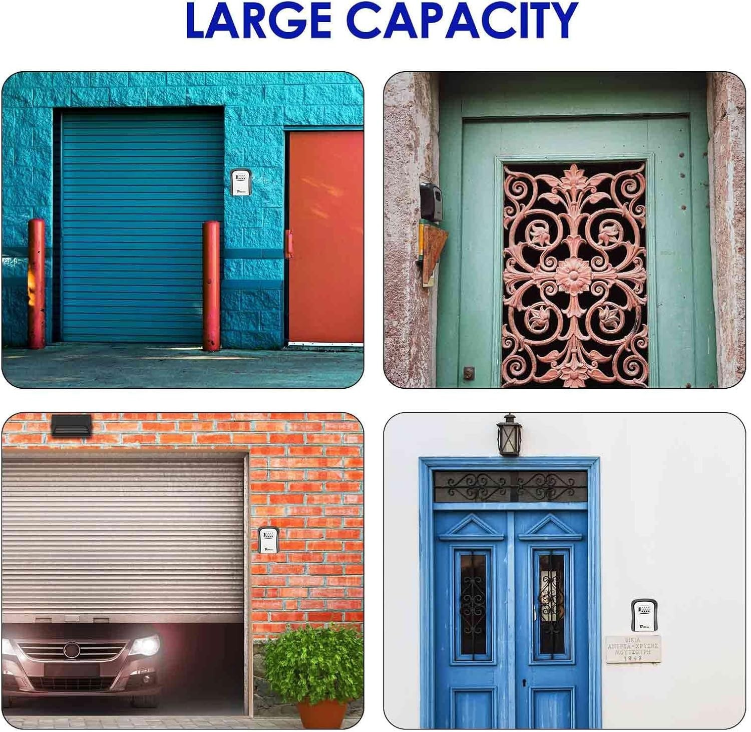 Upgraded Waterproof Key Lock Box - Resettable 4-Digit Combination Security