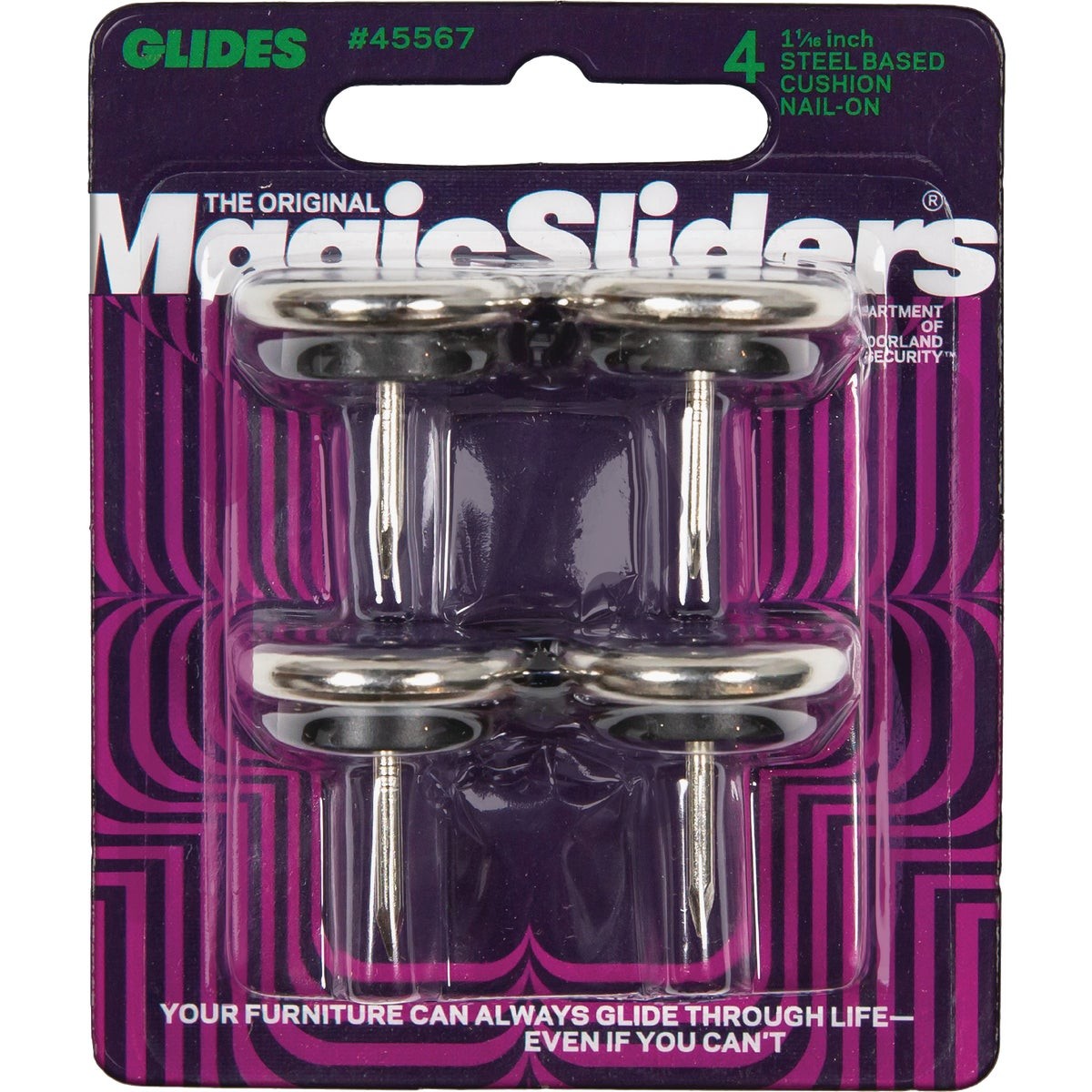 Magic Sliders 1-1/16 In. Round Nail-On Furniture Glide (4-Pack) 45567 Magic