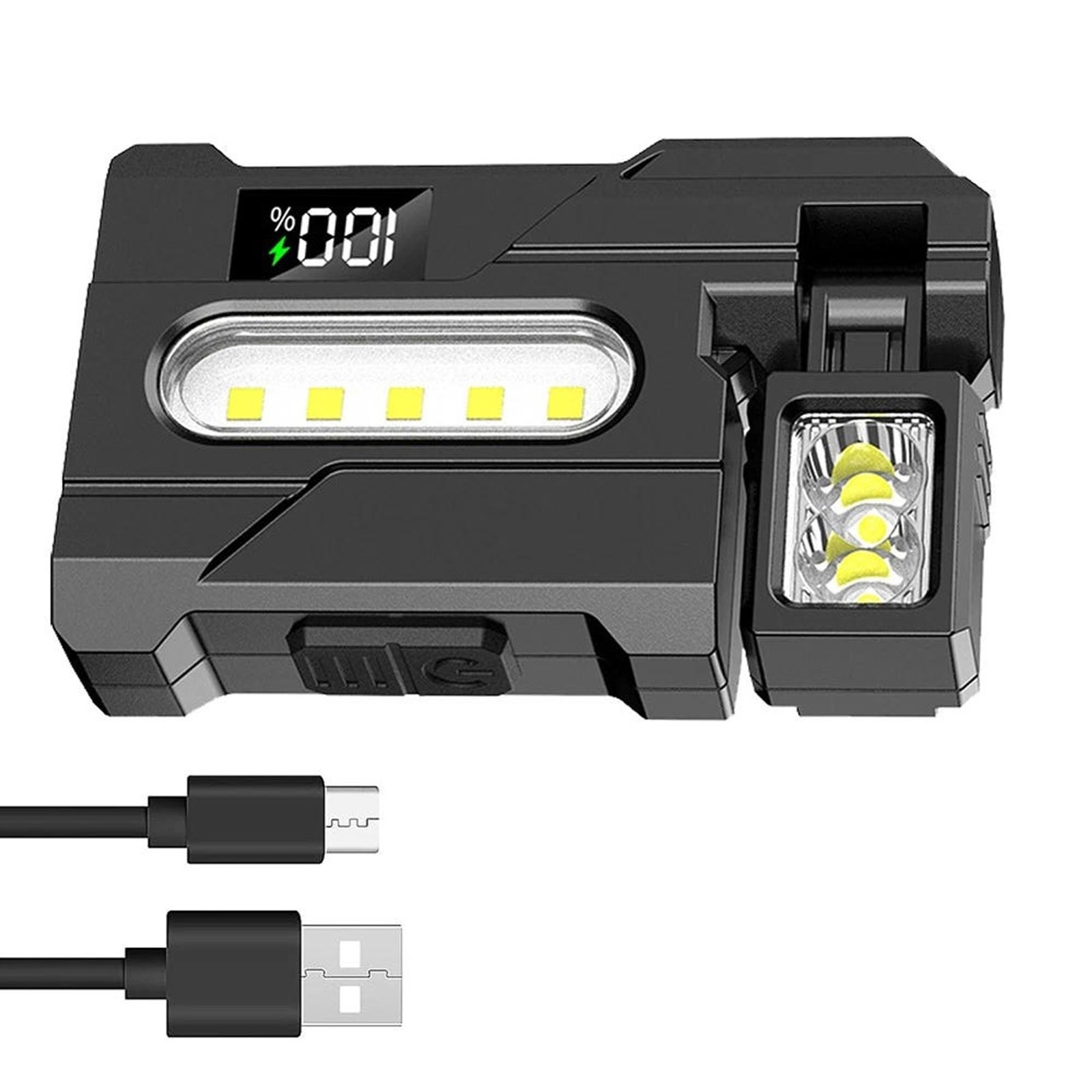 USB Rechargeable Magnetic Base LED Work Light Flashlight for Mechanics 300 Lumen