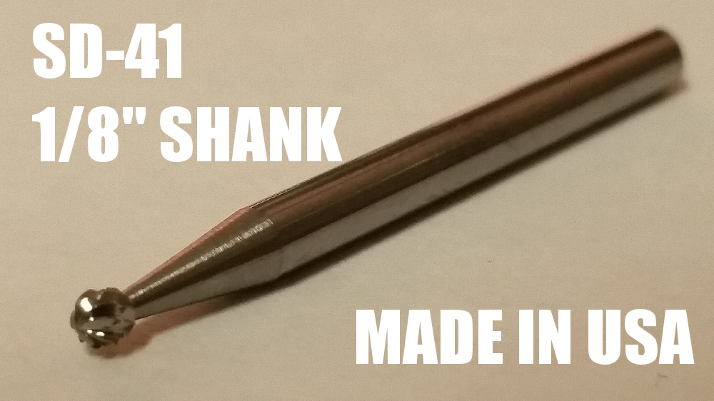 SD41D Ball Shape SOLID Carbide Burr Bur Cutting Tool Die Grinder Bit 1/8"
