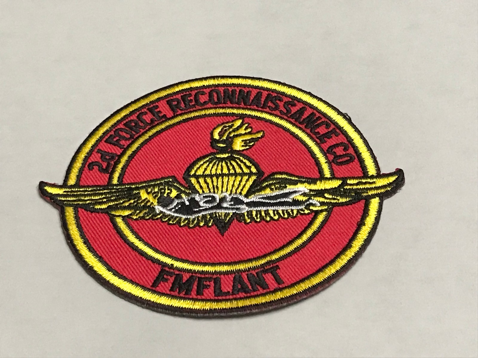 2d Force Reconnaissance Co patch, FMFLANT patch, patch with wings, military