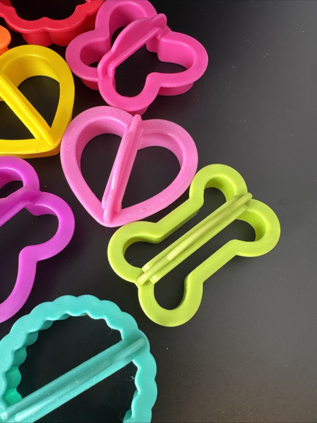Bright Colored Shape Cookie Cutters Lot - Great For Play Doh