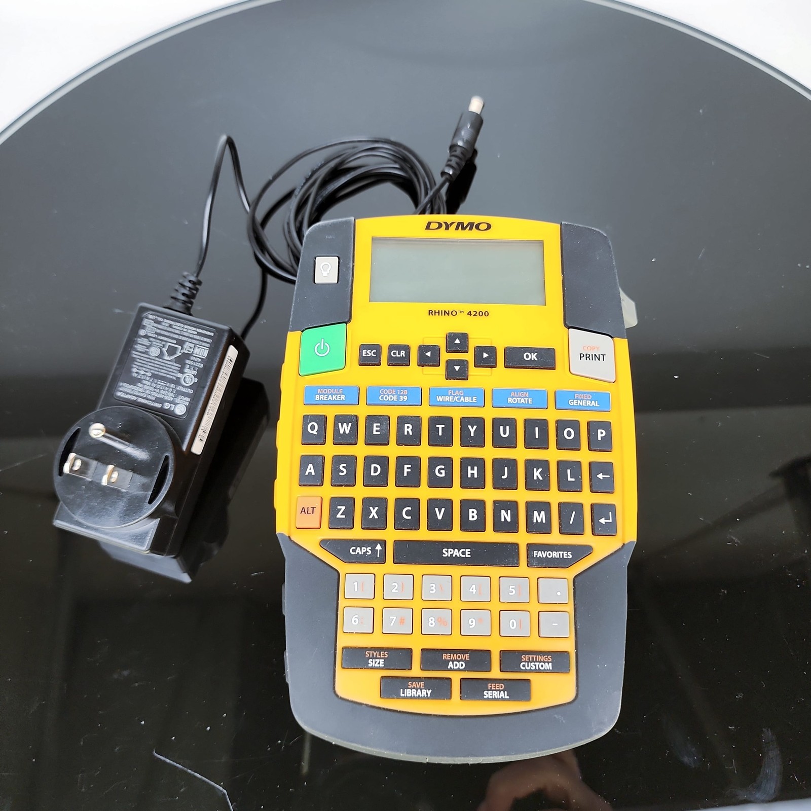 Dymo Rhino 4200 Industrial Label Maker Handheld Wire Cable+AC Adapter Power✓
