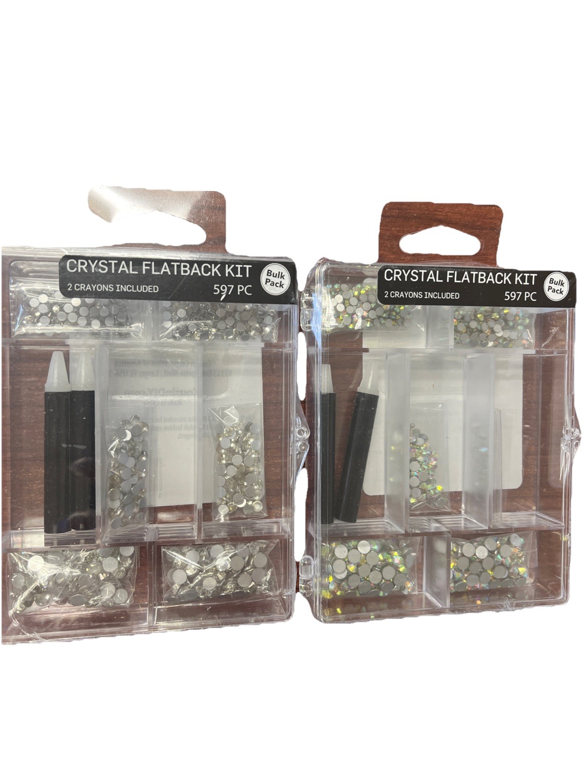 Crystal Flat back Kit 597 Piece 2 Crayons Included 2 Packs