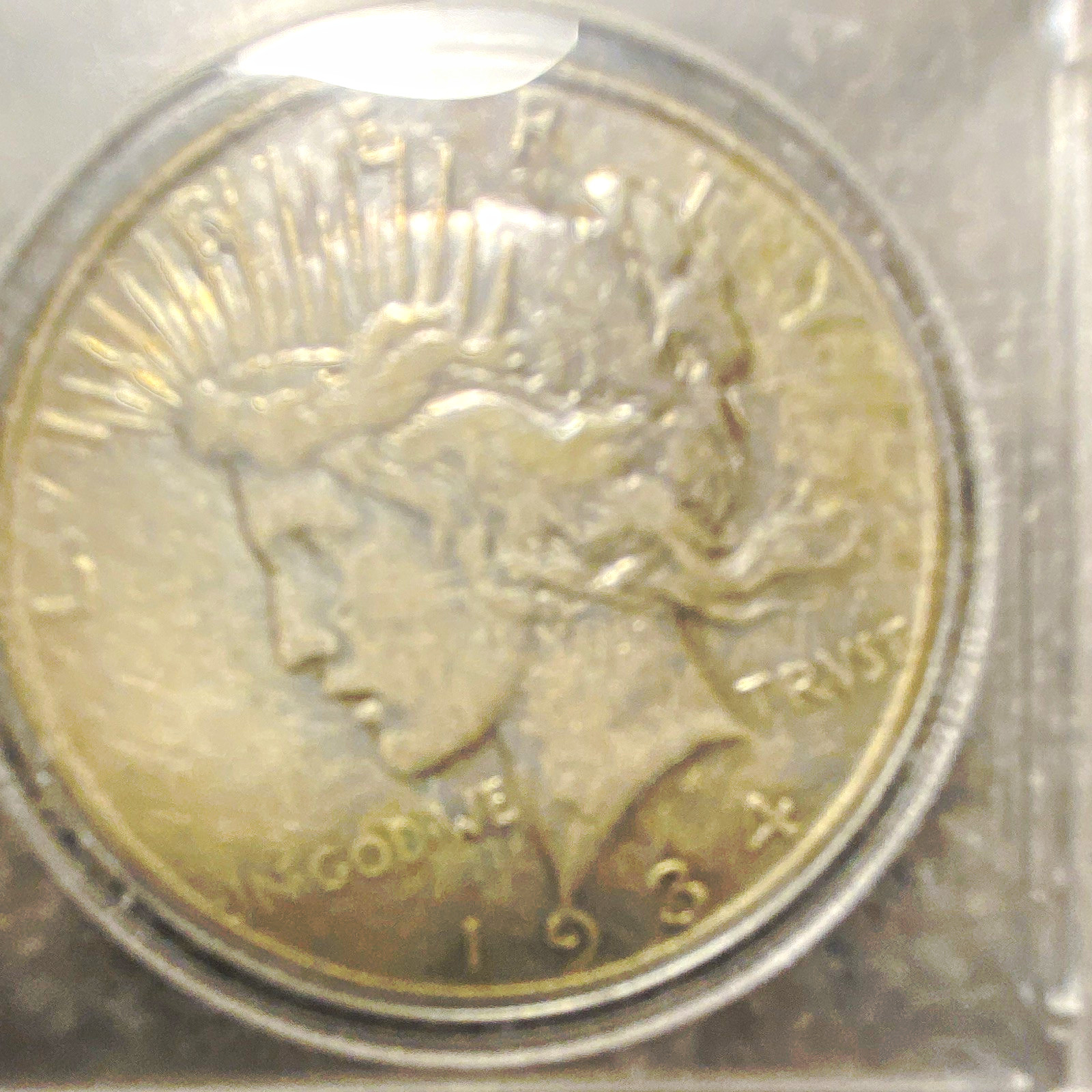 1934 Peace Silver Dollar $1 90% Silver Business Strike Philadelphia in Holder