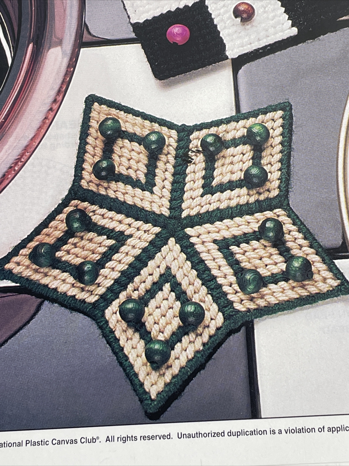 Annie's Attic Heart & Star Hot Pads Plastic Canvas Pattern