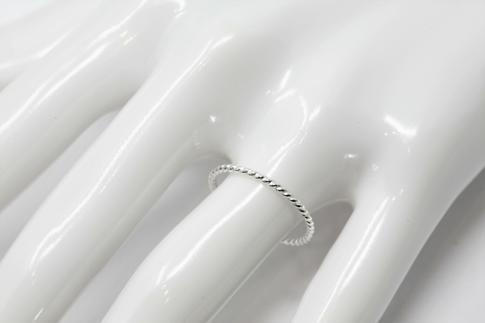 Argentium Silver Twist Pattern Stacking Ring