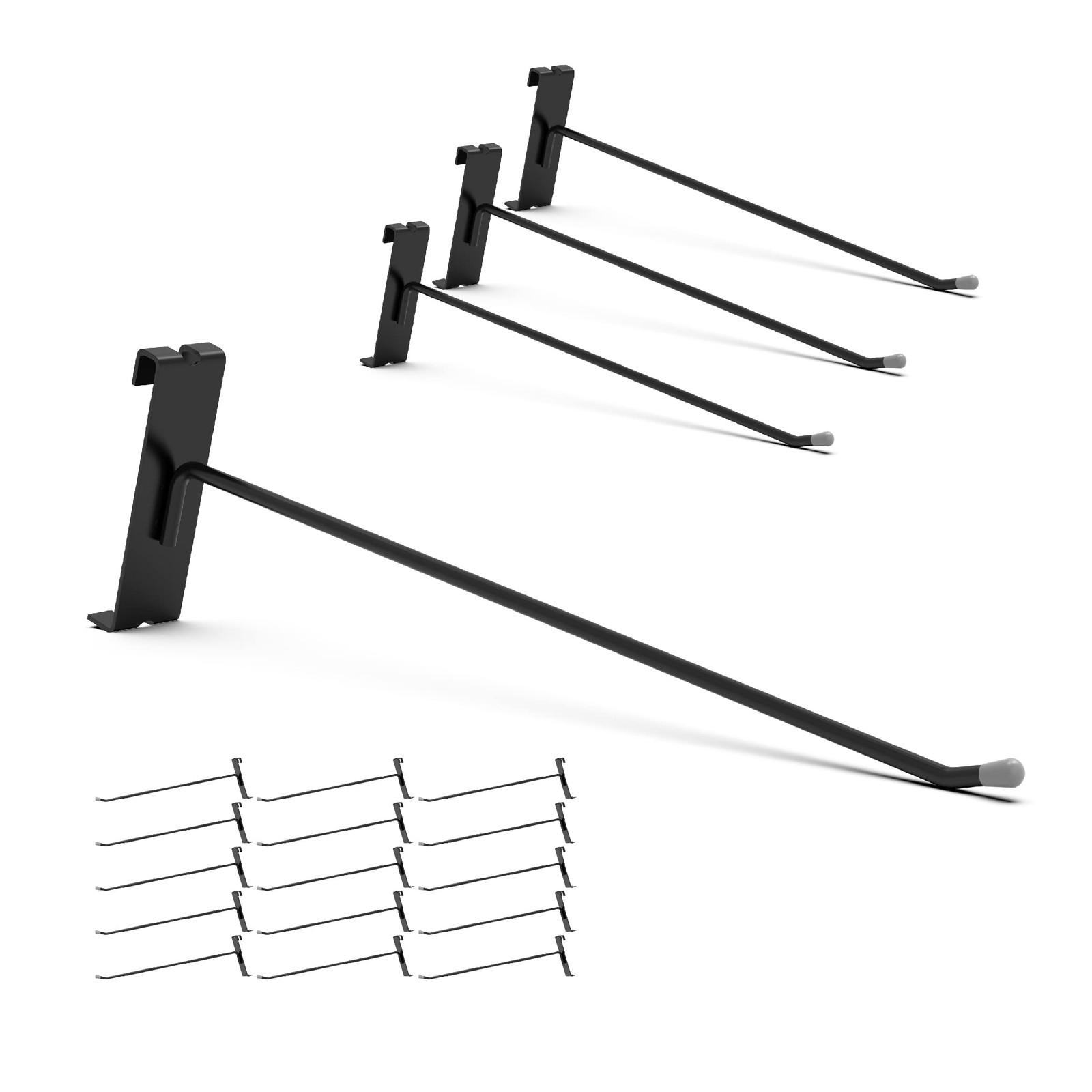 32 Pack 12 Inch Black Gridwall Hooks for 3 × 3 Wire Grid Panel