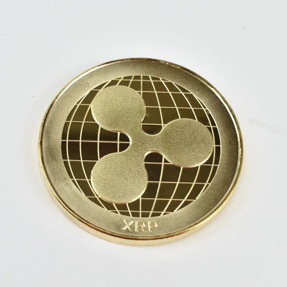 Ripple XRP Crypto Coin Collectible – Gold Tone Cryptocurrency Souvenir