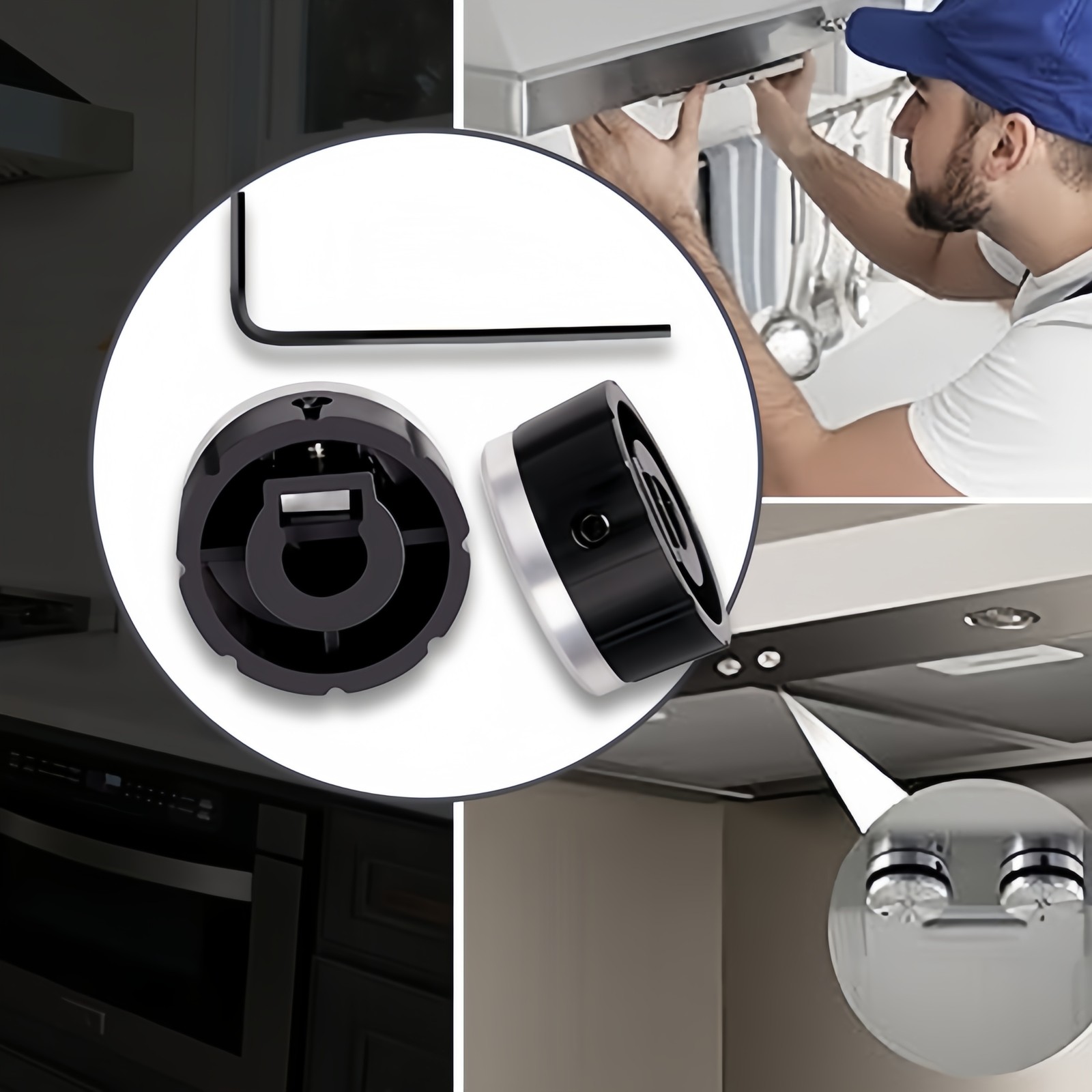 SV08355 Blower & Light Knobs For Range Hood E60 E64 V08355, 1932986, AP4980185