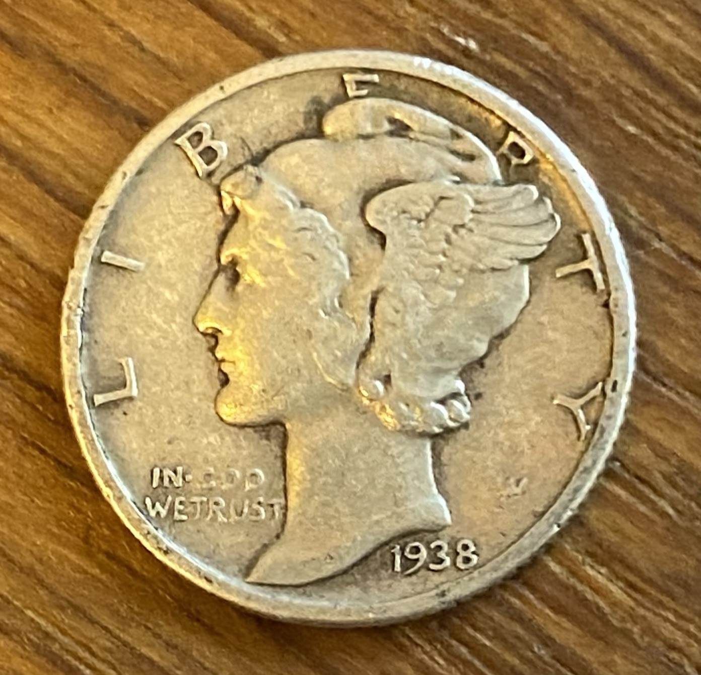 1938 Mercury Dime Philadelphia XF New Deal Era 90% Silver Winged Liberty US Coin