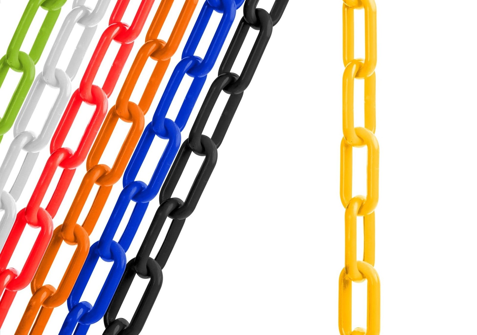 US Weight 2" x 10' SunSheild Plastic Safety Chain – Yellow 10 FEET