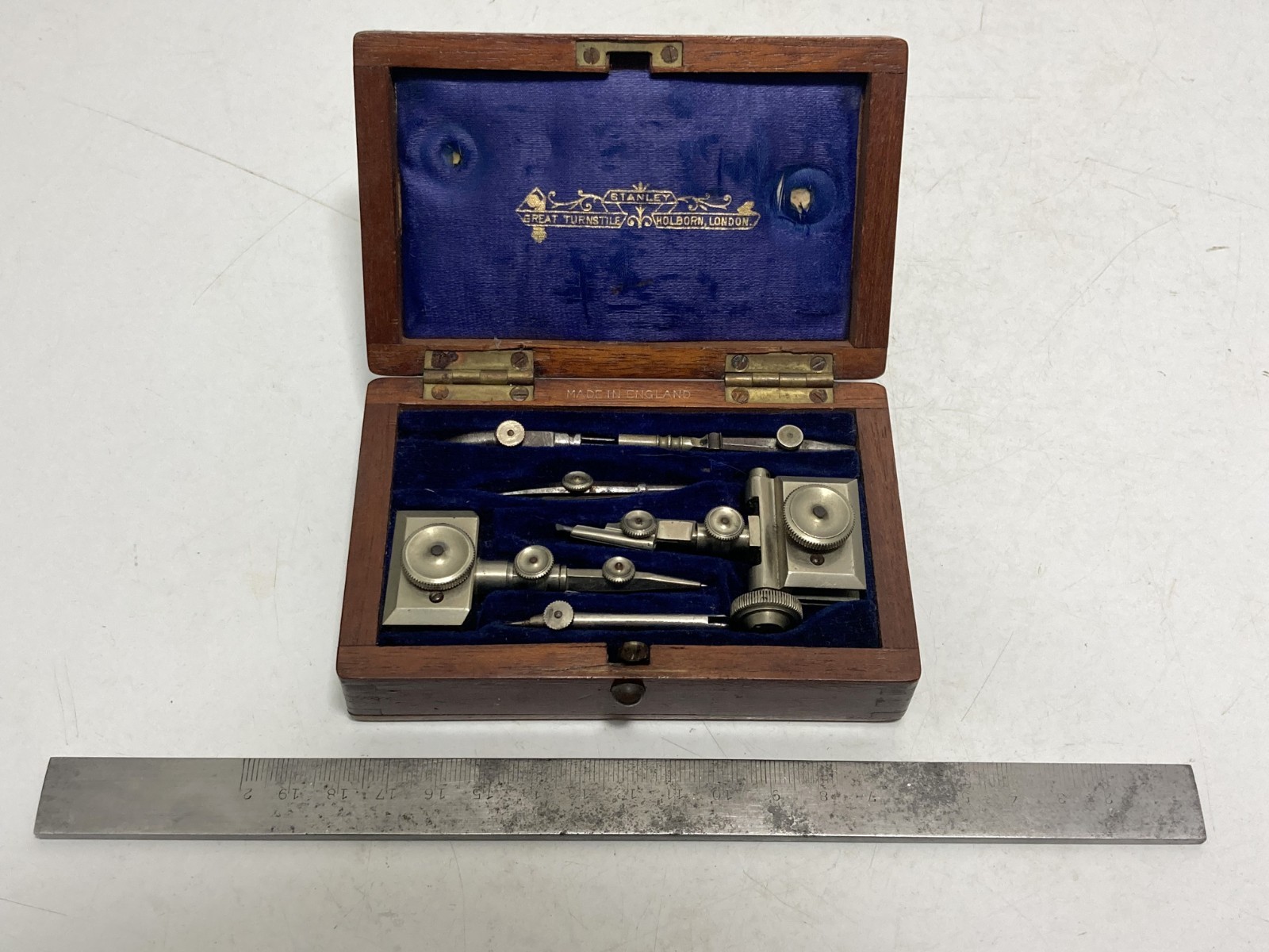 Vintage Stanley Drafting Beam Compass Trammel Set Antique Technical Drawing Tool