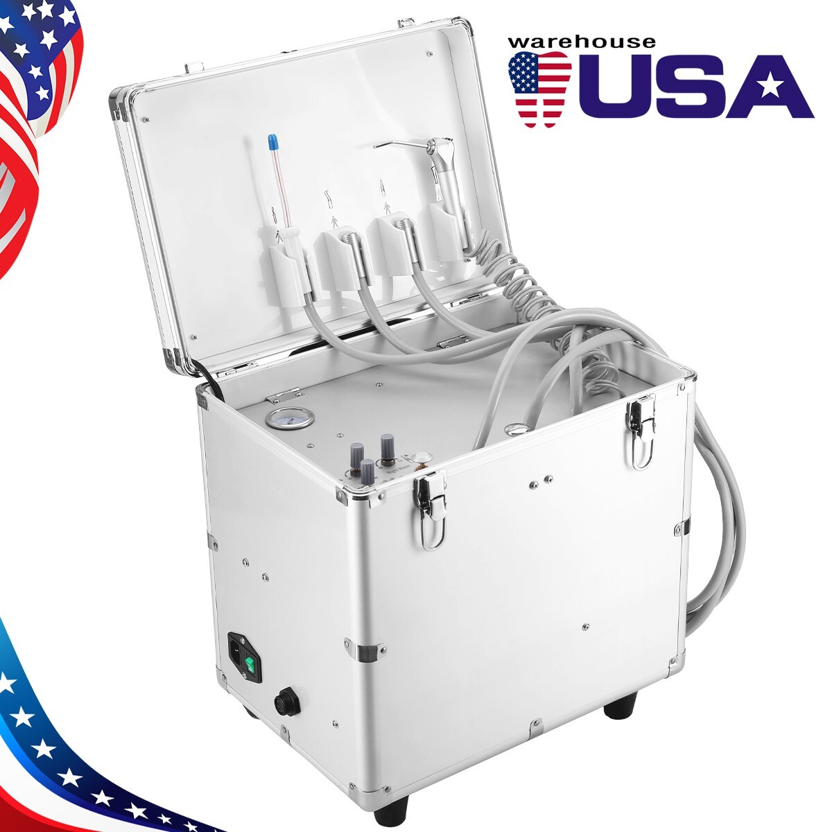 Handheld Dental Delivery Unit Enhanced Air Compressor Syringe Suction System