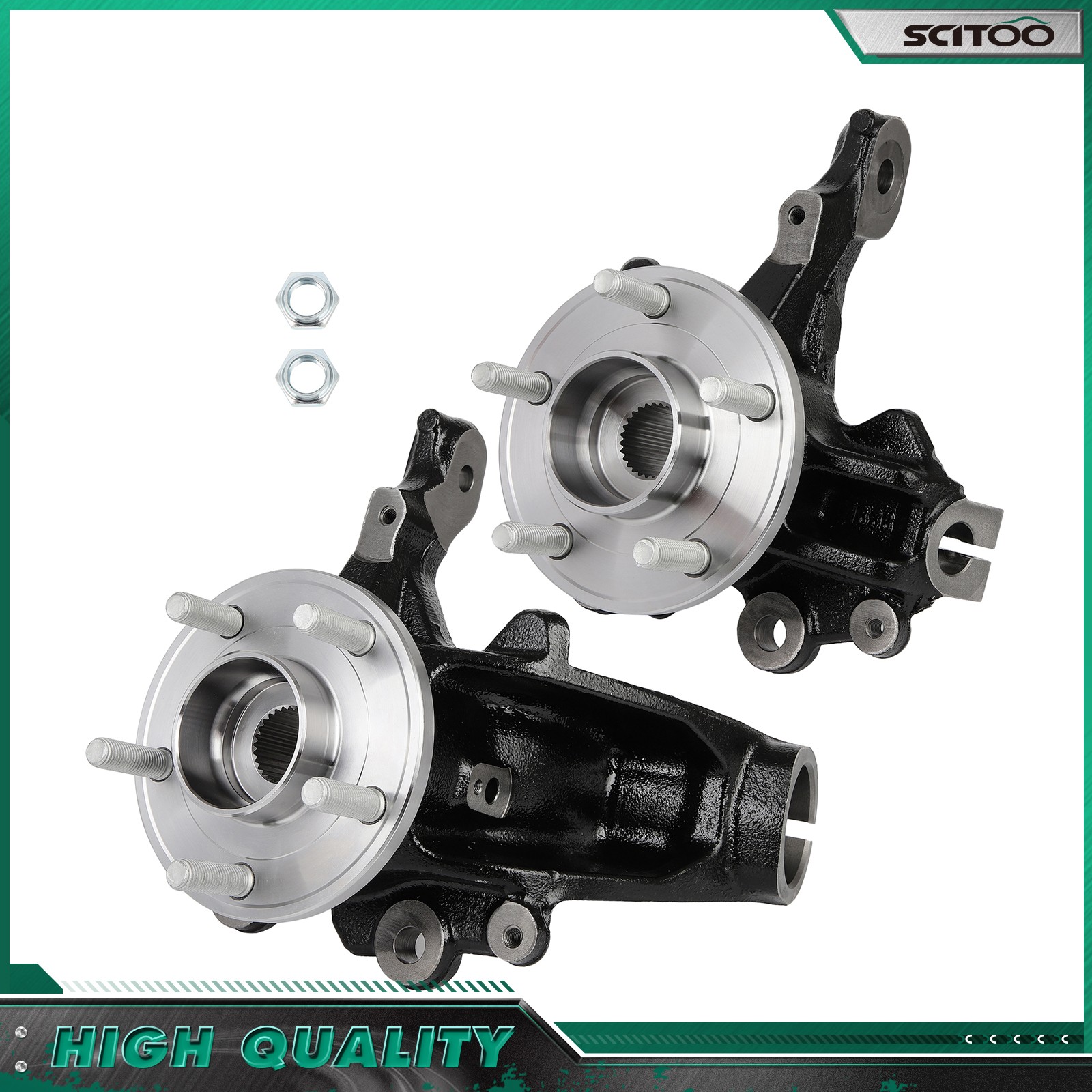 Pair Front Wheel Hub & Bearing Knuckle Assembly Fits Ford Focus 2012-2018 2.0L