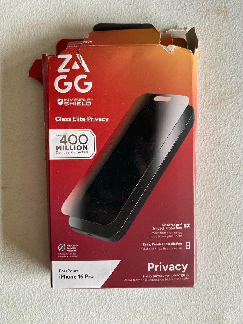 ZAGG Apple iPhone 16 Pro Glass Elite Privacy Screen Protector