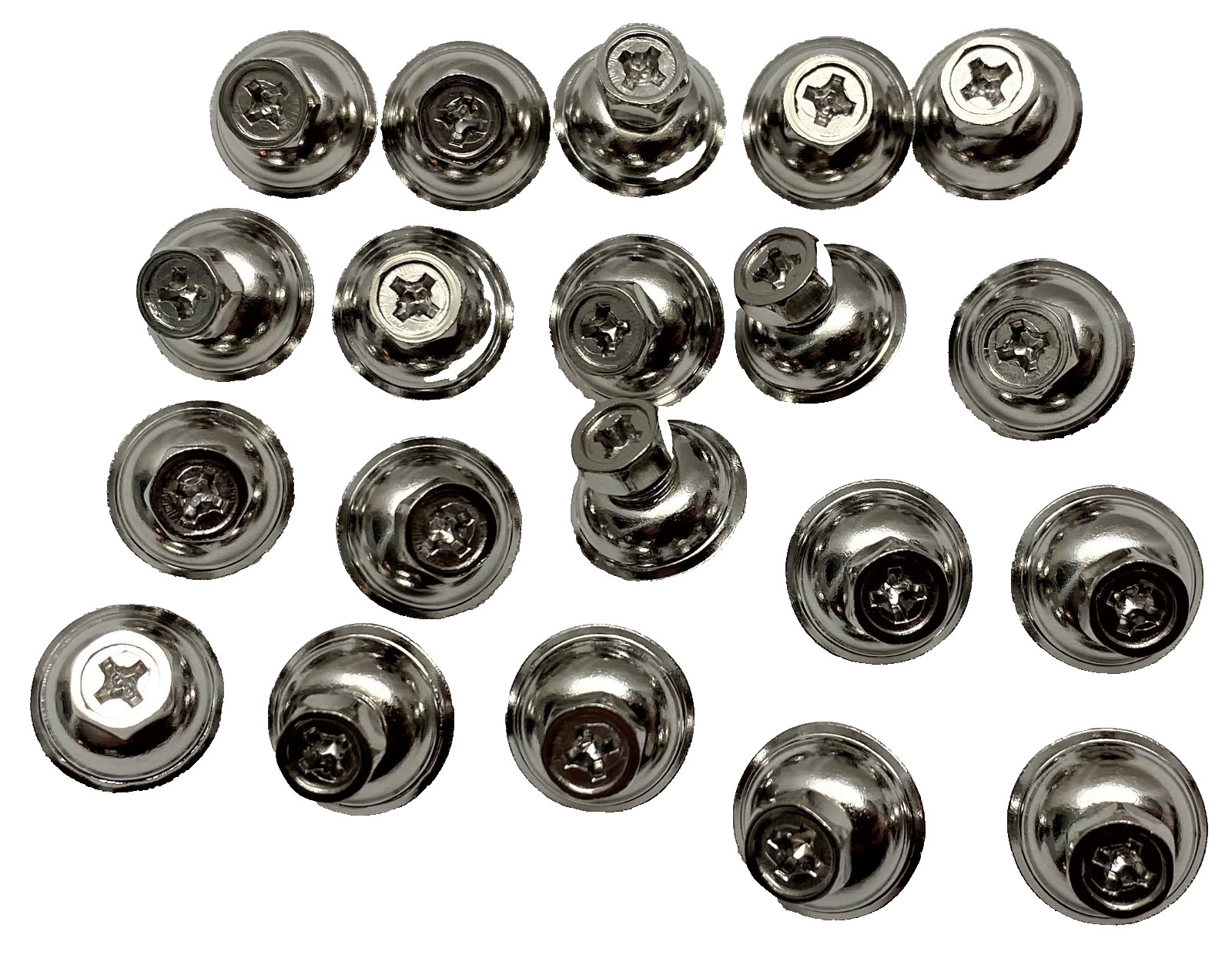 20 Metal Shell Drum Lug Screws Chrome M4