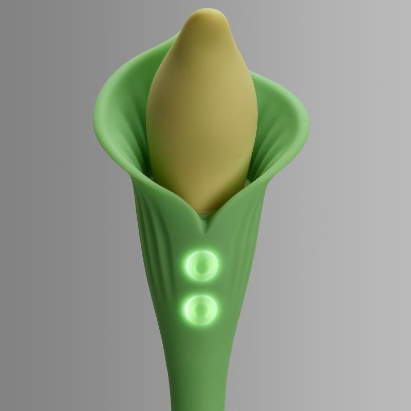 Cloud 9 Spathe Lily Dual Motor Vibrator Bendable Green Rechargeable