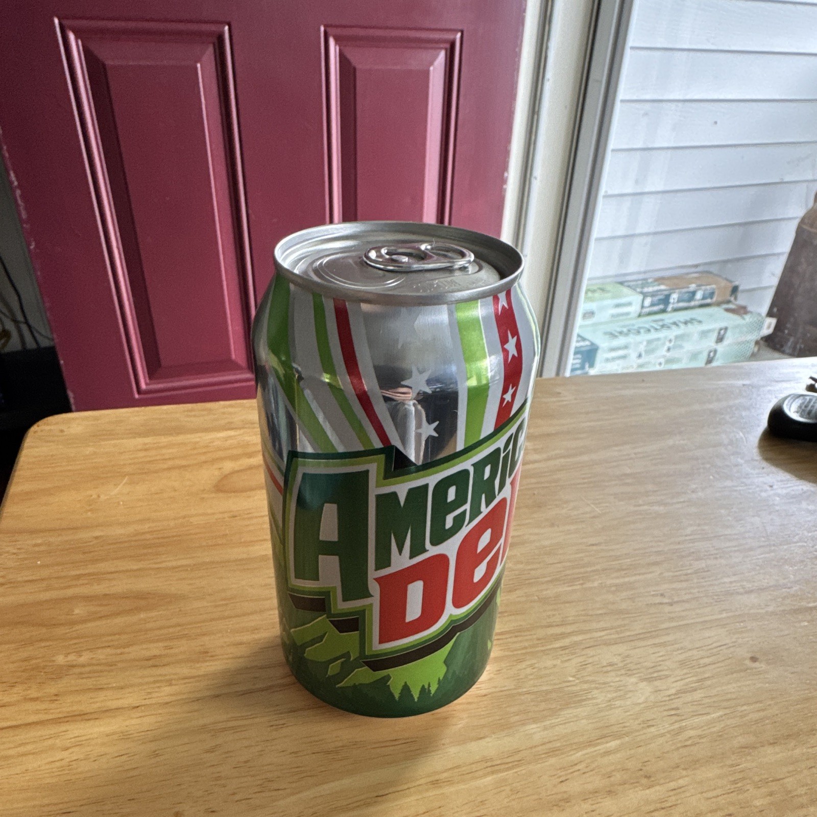 American Dew misprint with missing blue on stripe