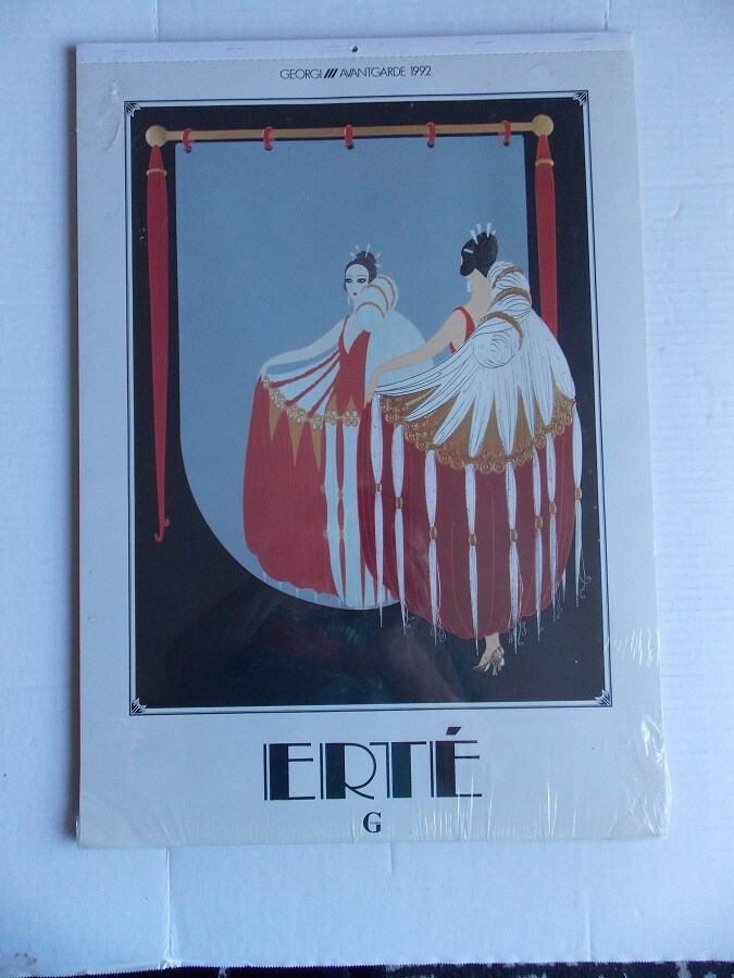 1992 Large Georgi Avantgarde Erte Calendar New Old Stock. 24” X 17”Sealed