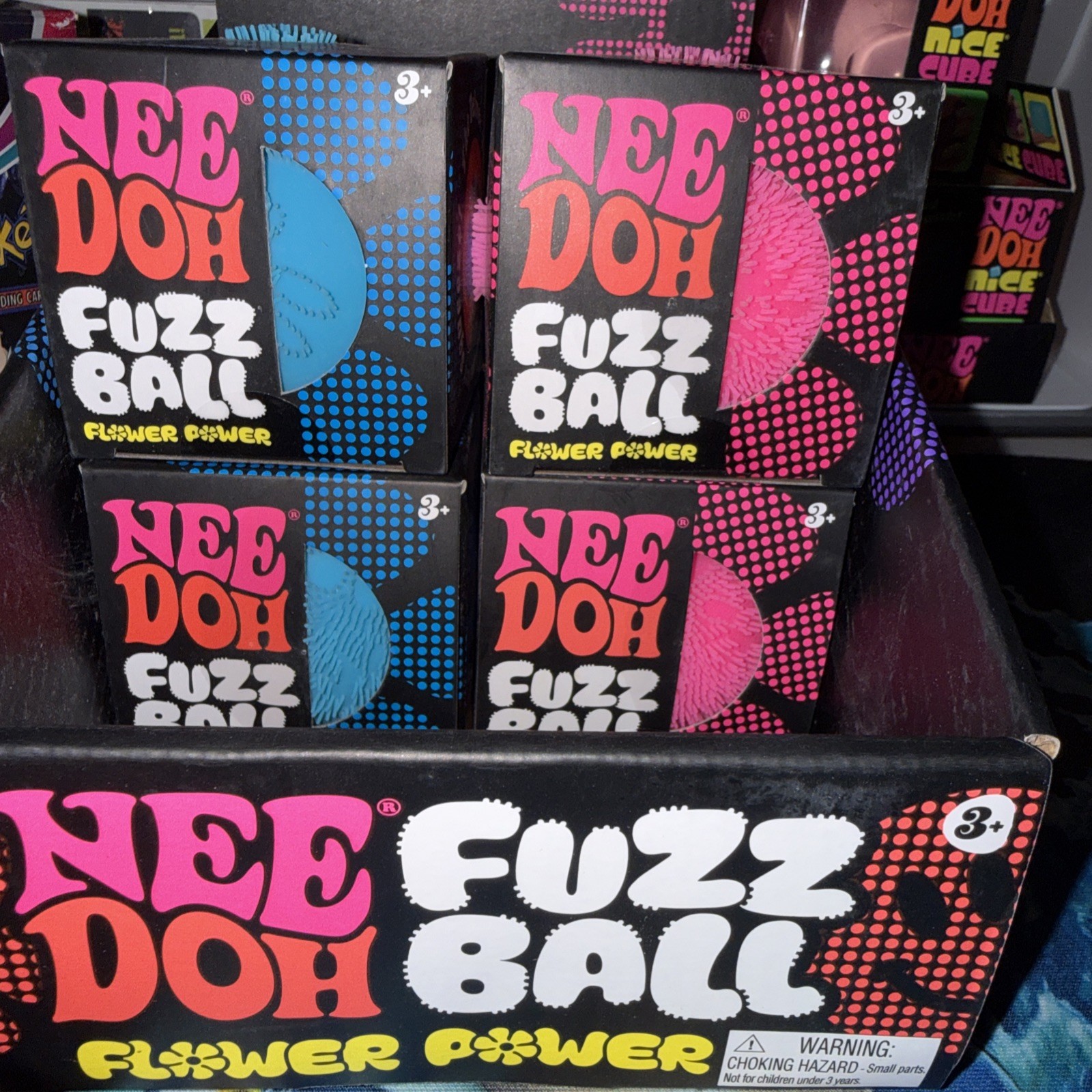 Needoh Fuzz Ball - PINK & Blue Set ‼️Real From Walmart ‼️ Lot Of 2‼️