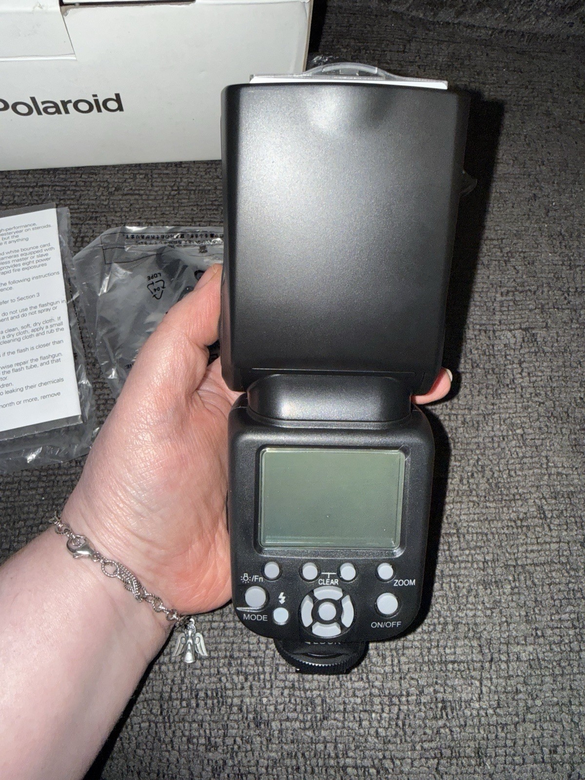 Polaroid Wireless TTL Auto Power Zoom Bounce and Swivel Flash PL190 for NIKON