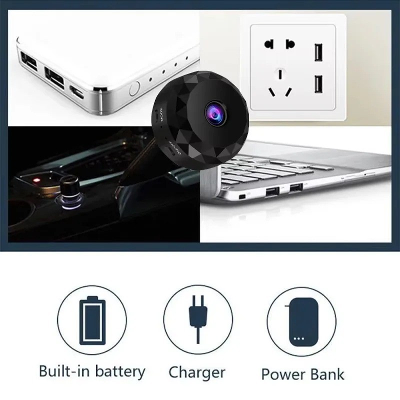 Wireless Mini Wifi Security Camera with Night Vision Motion Detection Rechargeab