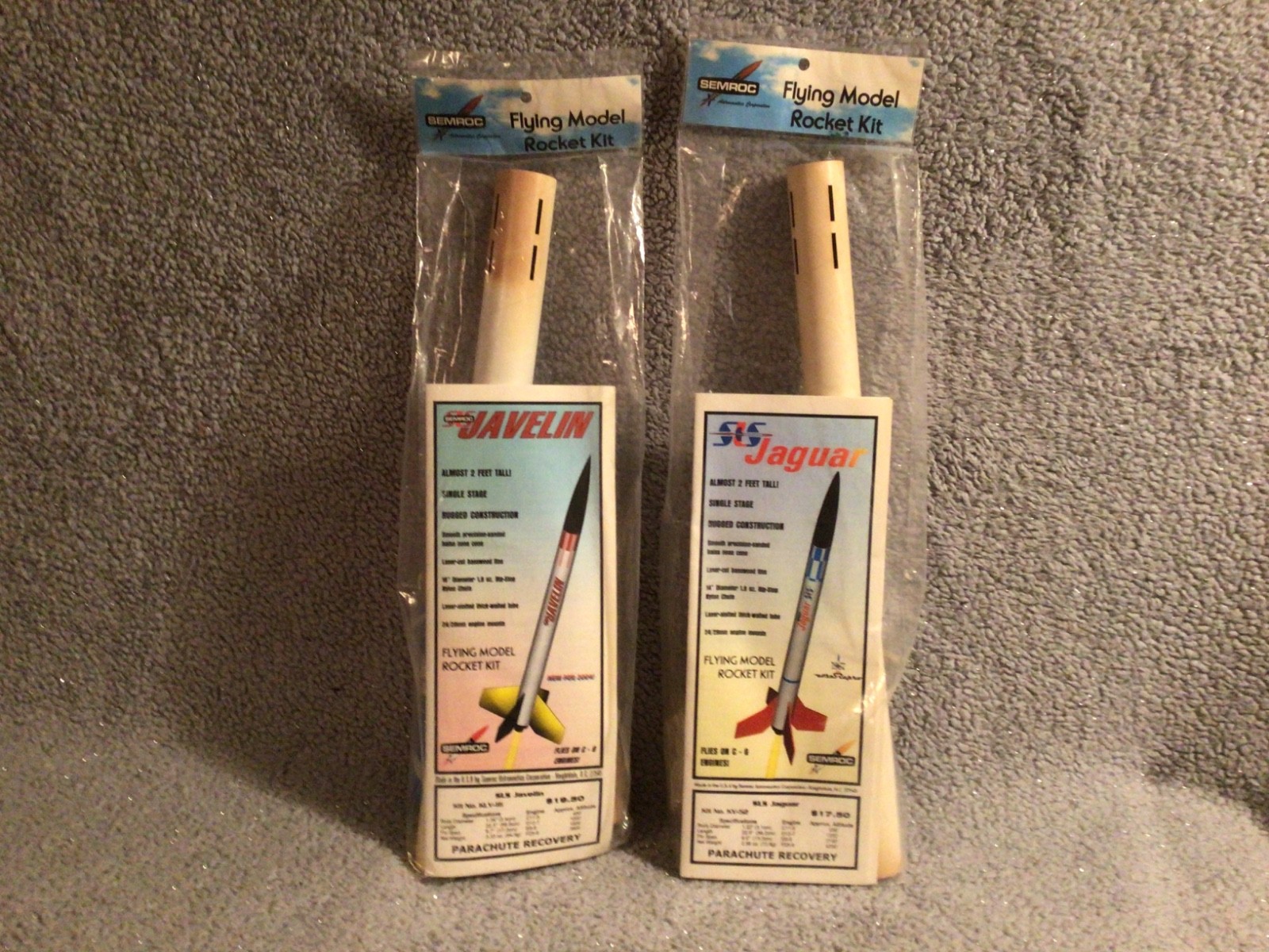 Vintage Semroc Rocket KLV-16 SLS Javelin & KV-52 SLS Jaguar Knightdale Lot of 2