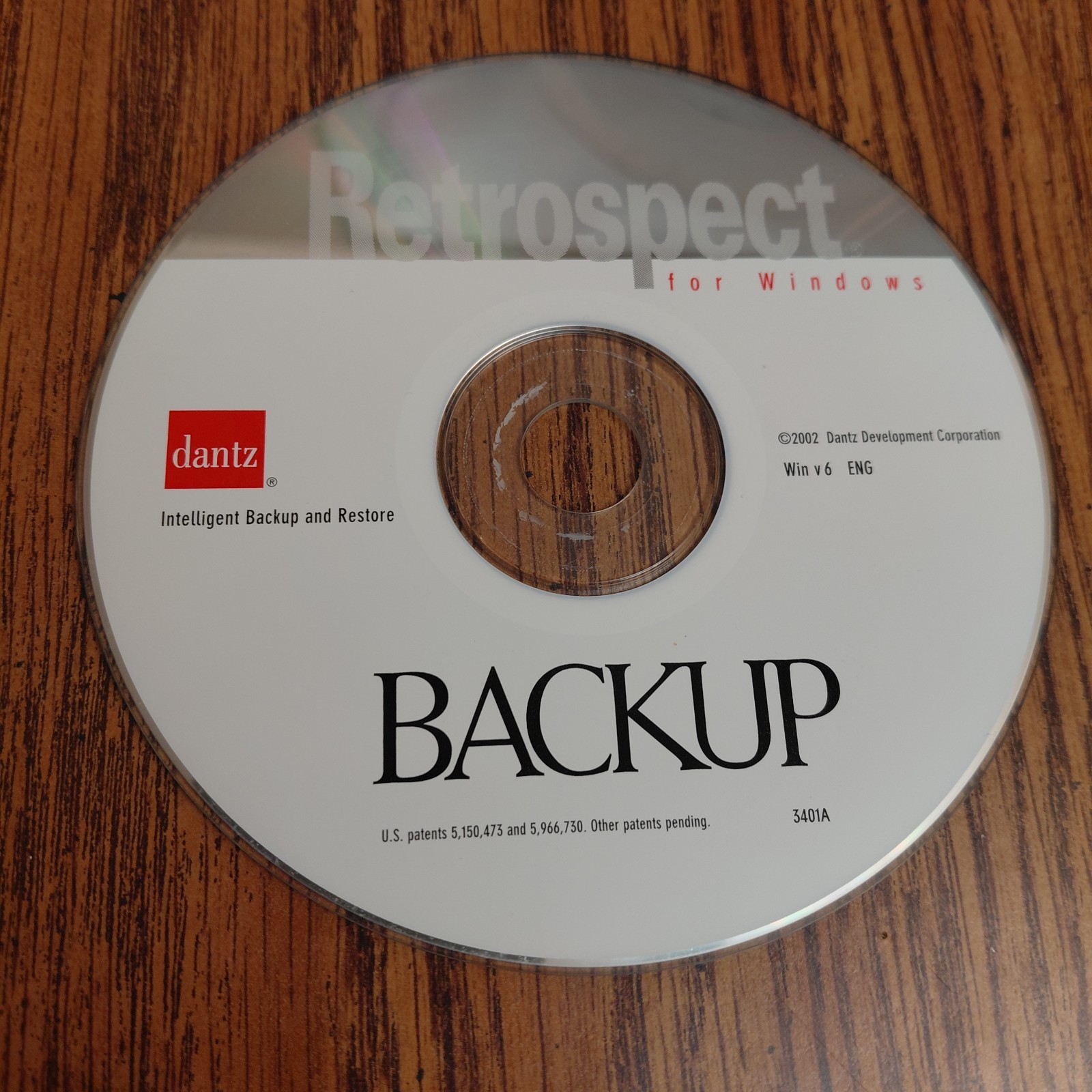 Vintage Dantz Retrospect Backup for Windows Version 6 3401A 2002 Disc Only