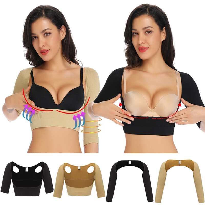 Women Upper Arm Shaper Compression Sleeves Tops Posture Corrector Arms Shapewear