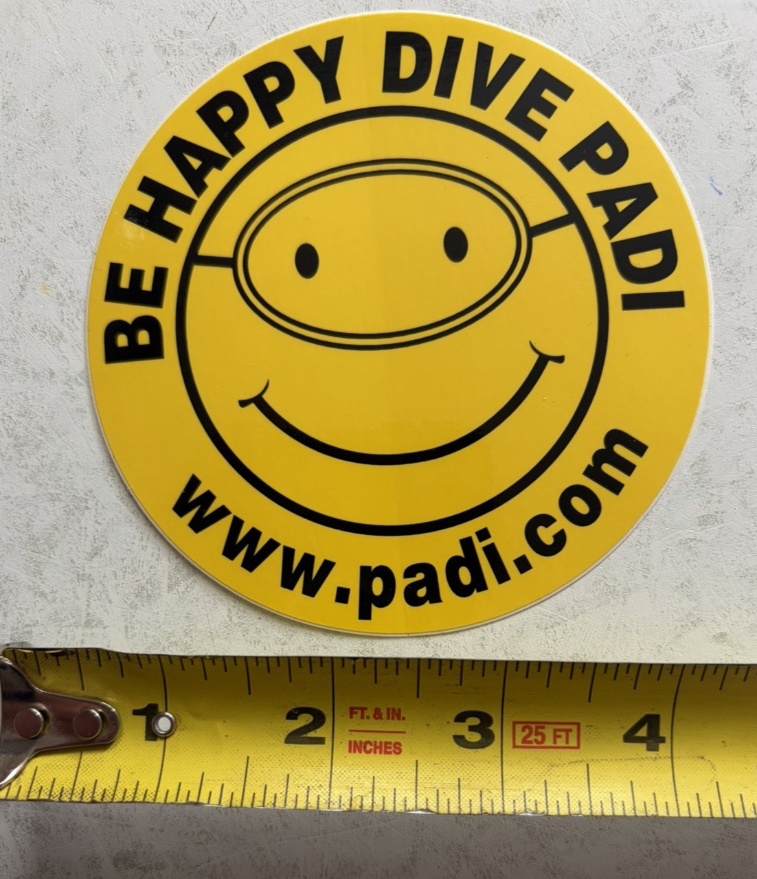 BE HAPPY DIVE PADI Sticker 4”