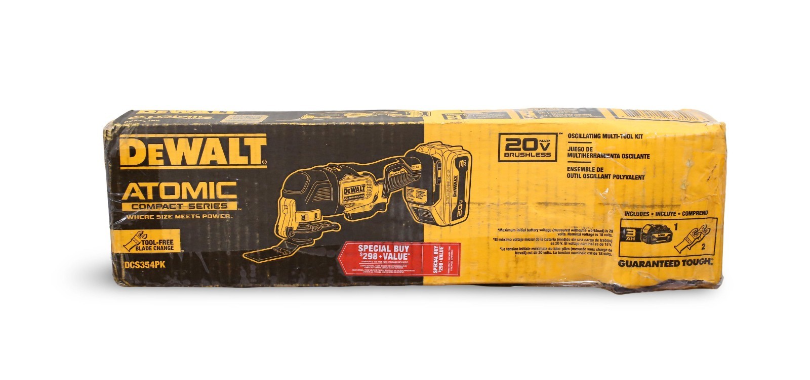 DEWALT ATOMIC 20V MAX Oscillating Tool Cordless & DCB200 (3 AH) Battery DCS354PK