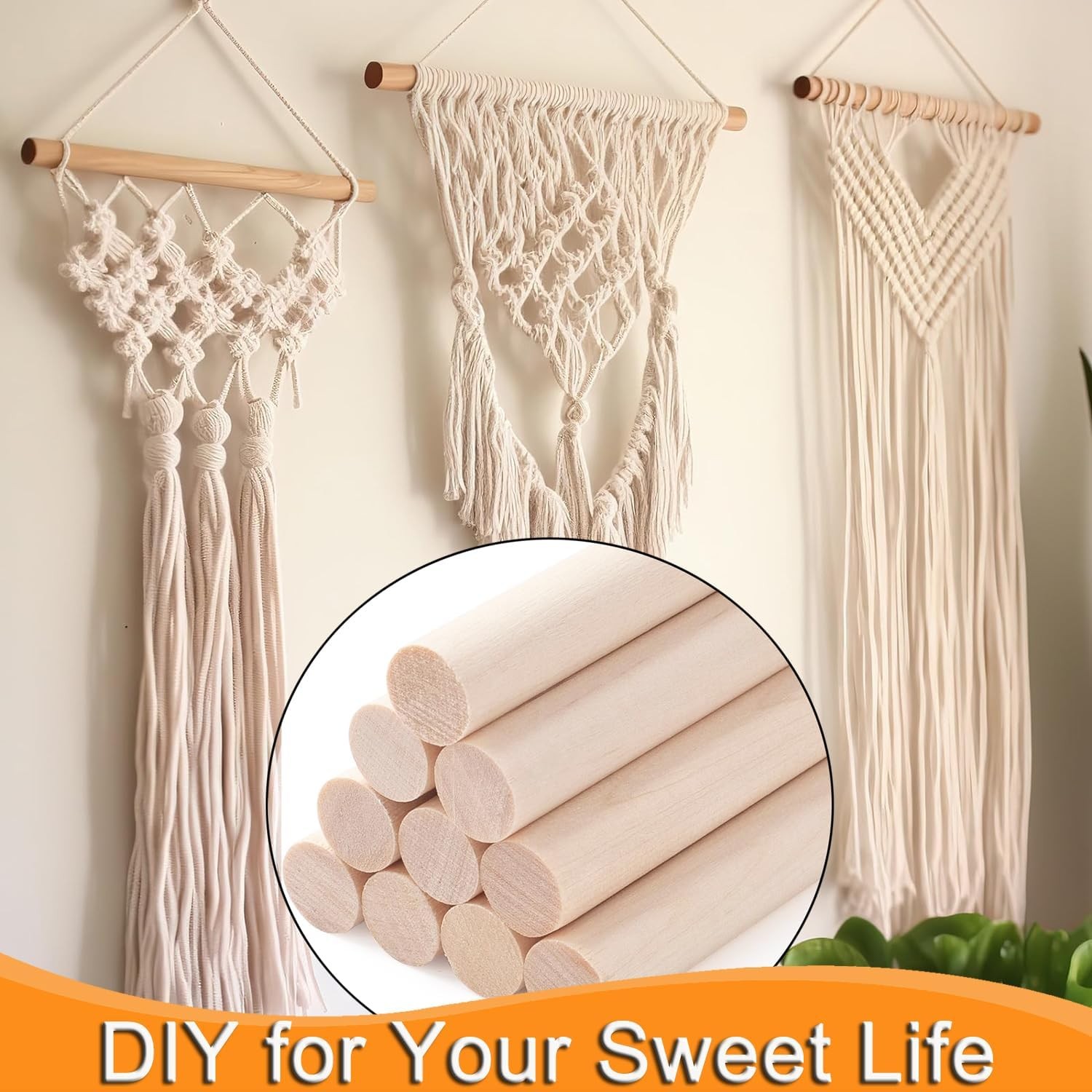 Solid Beech Wooden Dowels Φ3 - 60mm/Length 100mm 200mm 300mm DIY Craft Models