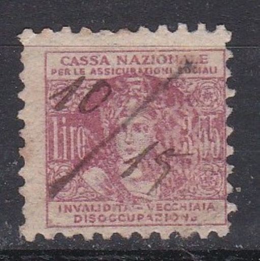 ITALY 1925 - stamp stamp inps lire 3.55