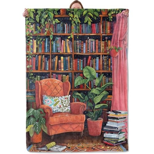Cozy Reading Nook Blanket Gifts for Women Girls Kids, Soft Warm Lightweight