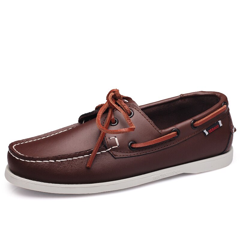 Genuine Leather Mens Comfortable Casual Boat Shoes Fashion Loafers Driving Shoes