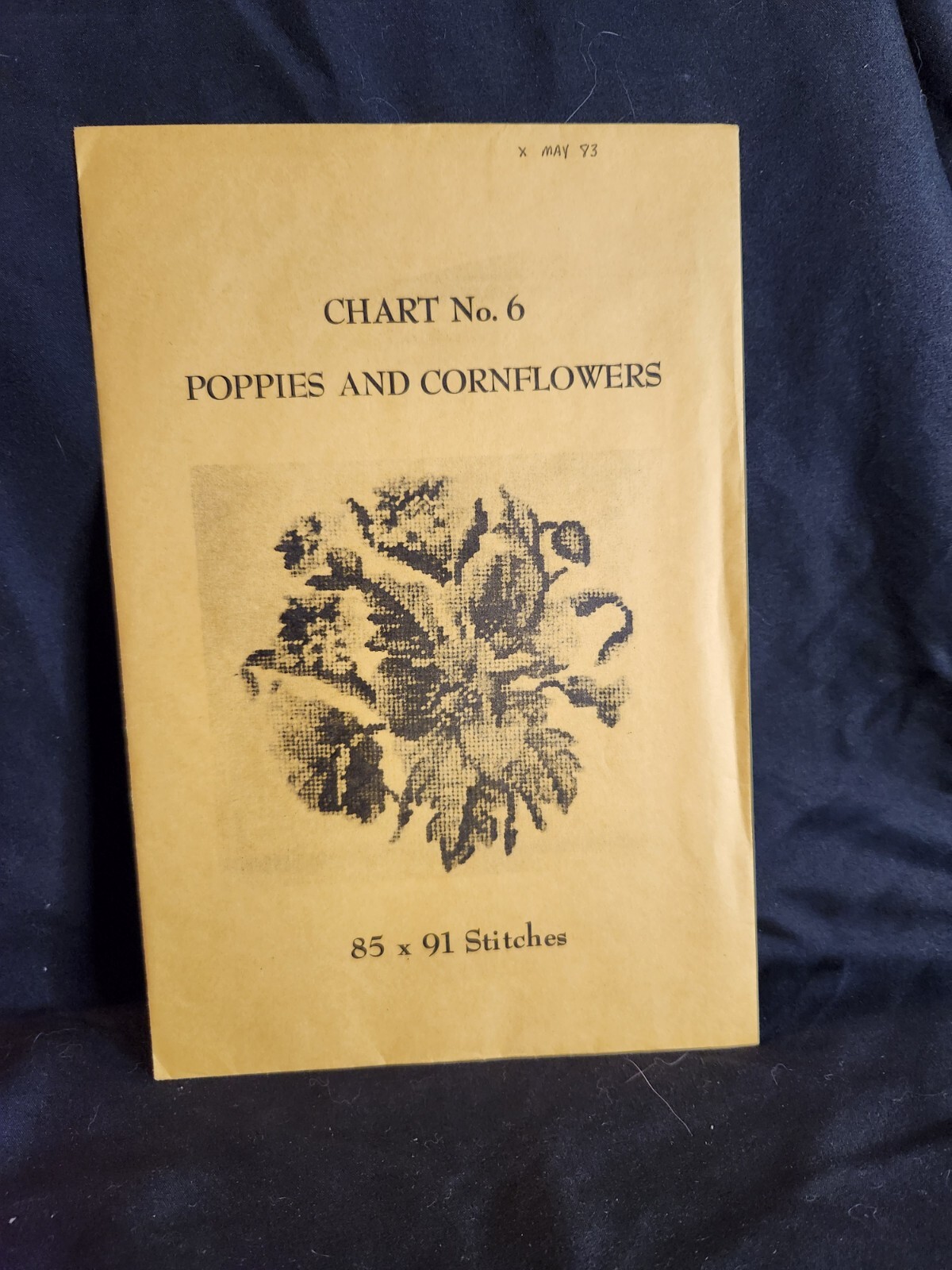 Vtg rare Babs Fuhrmann petit point Pattern #6 Poppies And Cornflowers