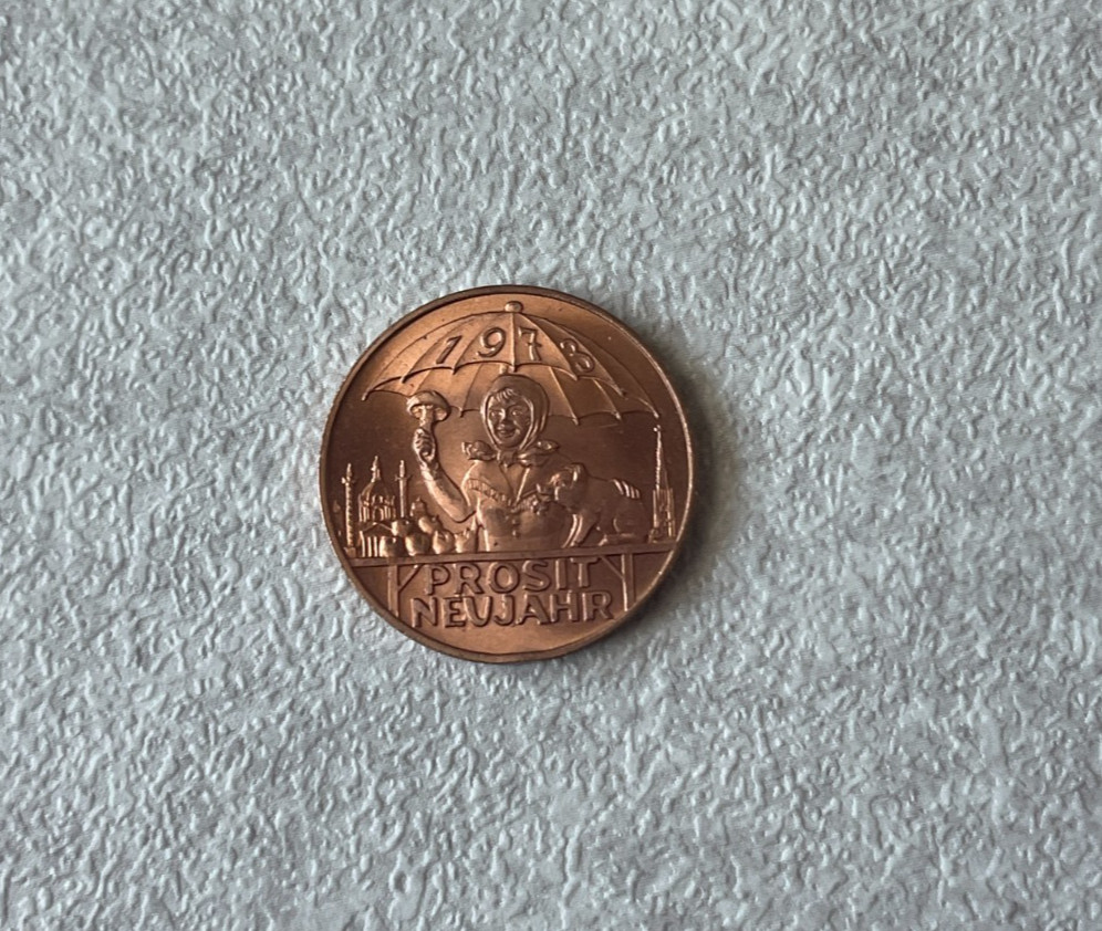 1973 Germany Happy New Year Copper Token L2