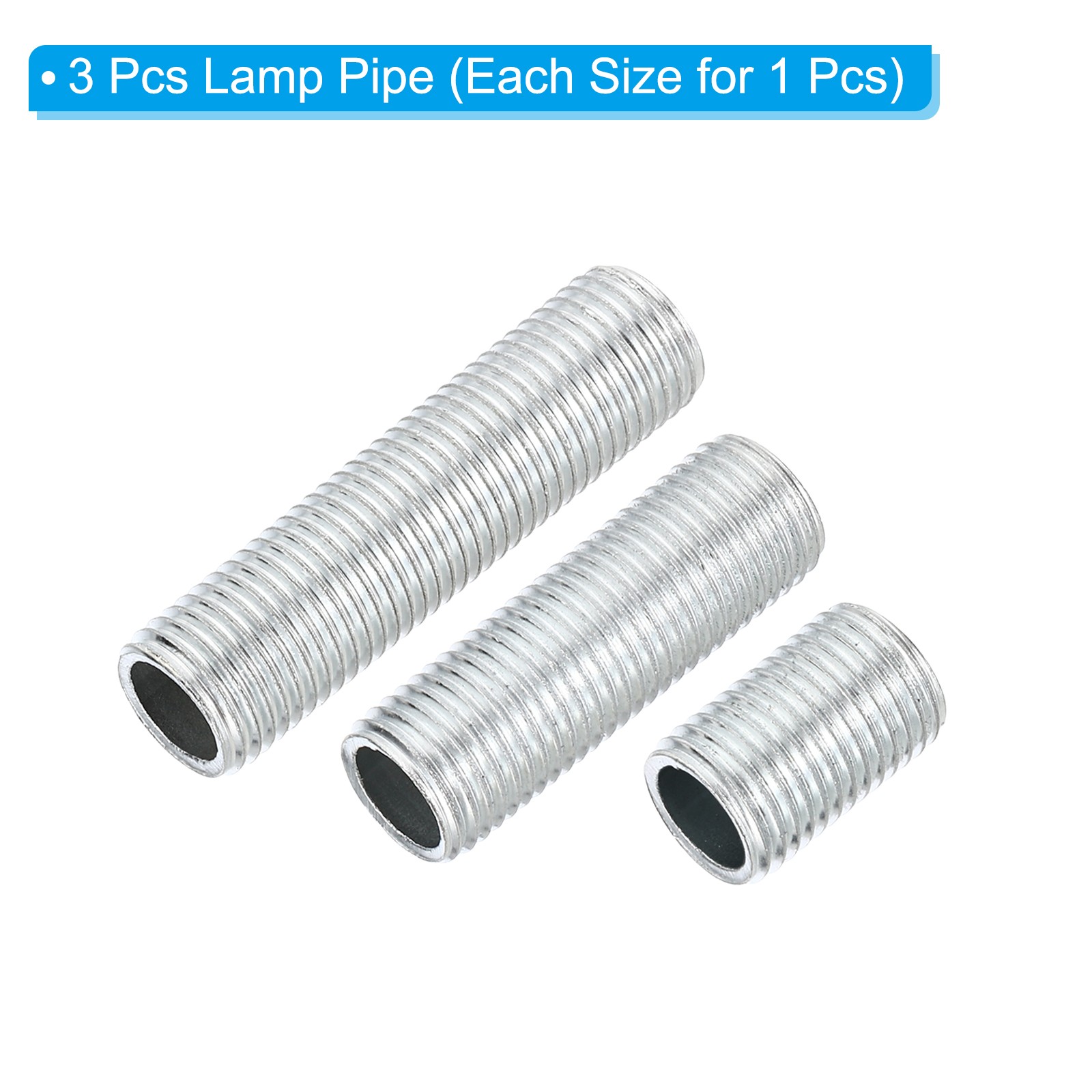 1/4-18 Thread Lamp Pipe Nipple Kit Fasteners Hardware for Chandelier 3 Size