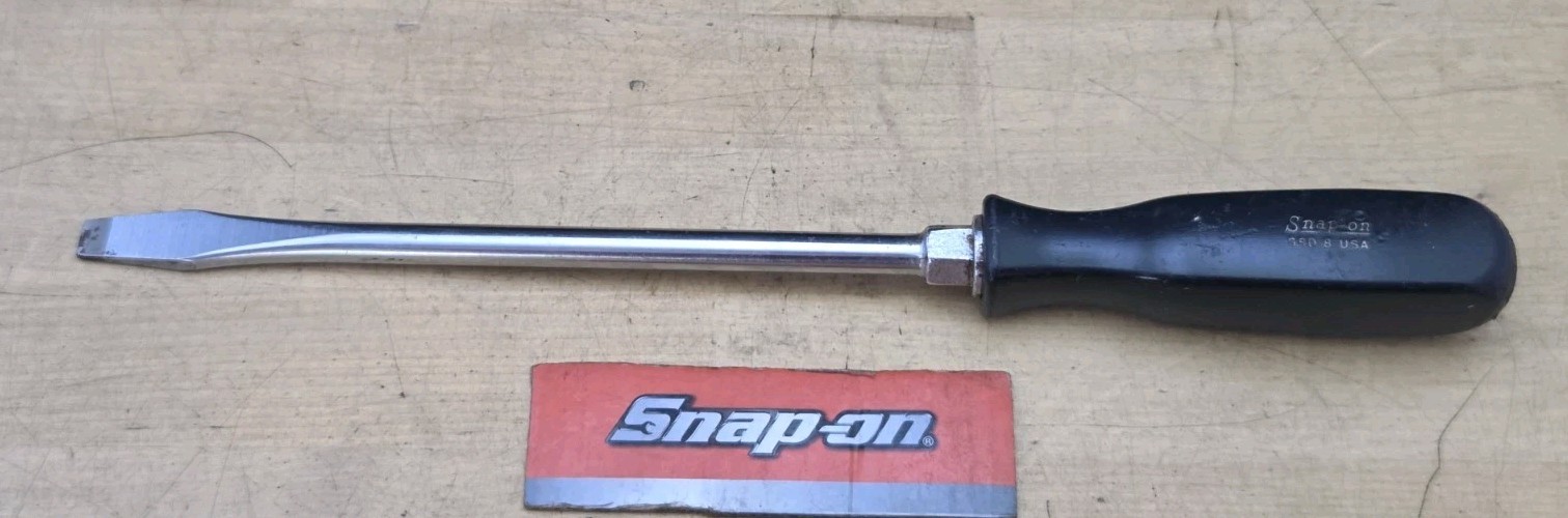 Snap On SDD8 - 3/8" Wide X 8" Long Flat Tip Blade Hard Handle Screwdriver