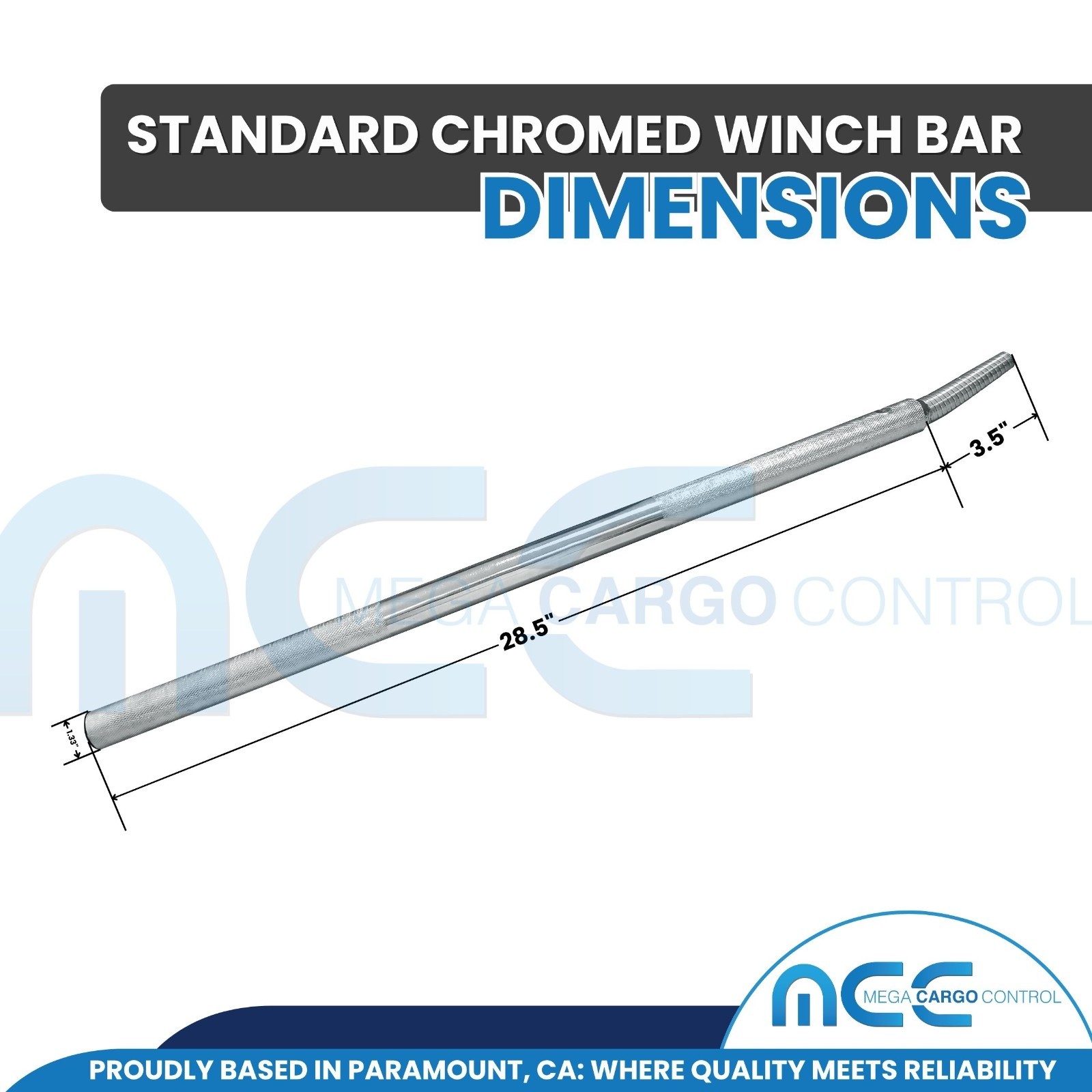 4 Pack Chrome 32" Standard Winch Bar for Flatbed Trailer Cargo Tie Down Strap